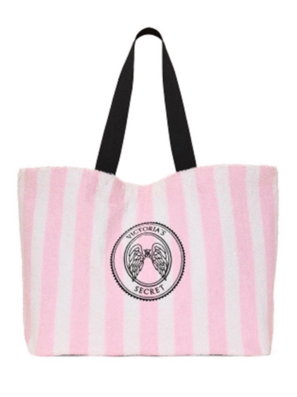 Victoria's Secret Pink Stripe Terry Cloth Tote Bag